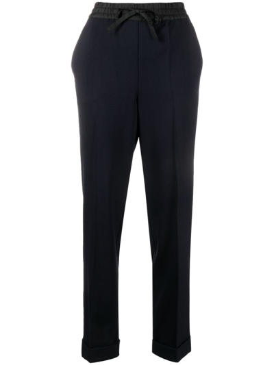 P.a.r.o.s.h Mid-rise Straight-leg Trousers In Blue