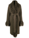 BLUMARINE FRINGE-TRIMMED VIRGIN-WOOL COAT