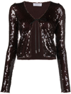 16ARLINGTON SEQUIN-EMBELLISHED LONG-SLEEVE CARDIGAN