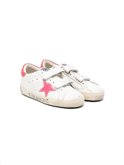 Golden Goose Kids' Old School Leather Trainers In White