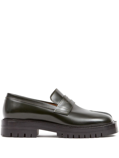 Maison Margiela Tabi-toe Leather Loafers In Brown