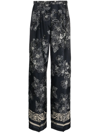 SEMICOUTURE FLORAL-PRINT HIGH-WAISTED PALAZZO PANTS