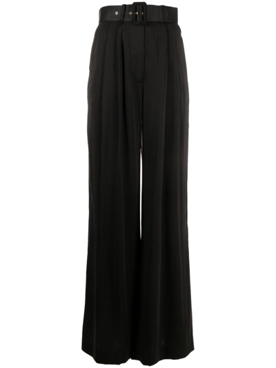 Zimmermann Tuck Silk Trousers In Negro