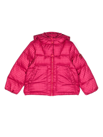 Emporio Armani Kids' Logo-patch Hooded Padded Jacket In Pink