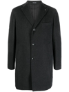 Tagliatore Single-breasted Wool-blend Coat In Black