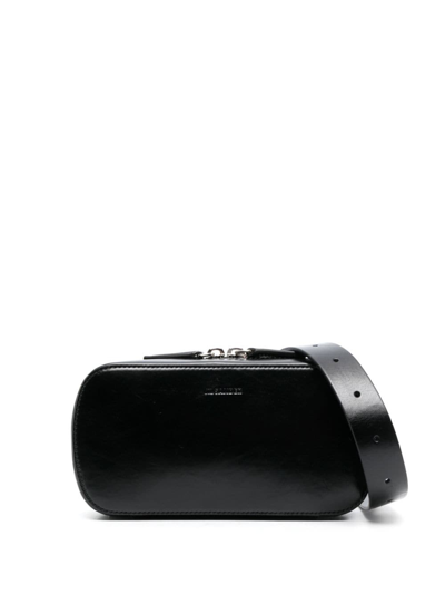 Jil Sander Logo-debossed Leather Belt Bag In Black