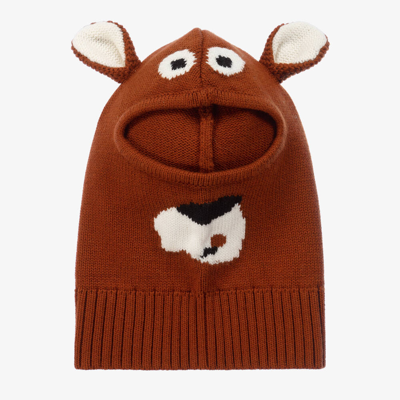 Stella Mccartney Kids Boys Brown Knitted Bear Balaclava