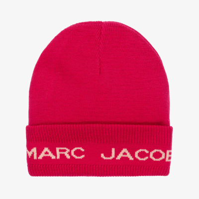 Marc Jacobs Kids'  Girls Pink Knitted Beanie Hat
