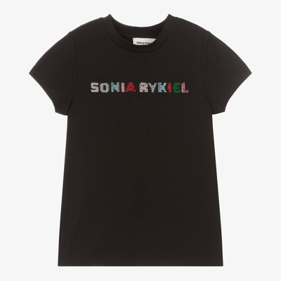 Sonia Rykiel Paris Teen Girls Black Diamanté T-shirt