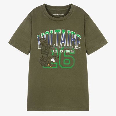 Zadig & Voltaire Teen Boys Green Cotton Logo T-shirt