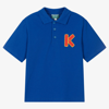 KENZO KENZO KIDS BOYS BLUE COTTON POLO SHIRT