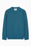 Cos Ribbed-knit Jumper In Turquoise