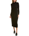 Eileen Fisher Jewel Neck Long Sleeve Jersey Shift Dress In Black