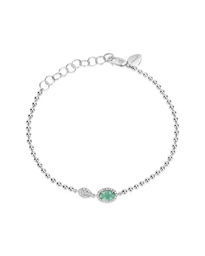 Meira T 14k 0.53 Ct. Tw. Diamond & Emerald Bracelet