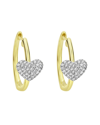 Meira T 14k 0.15 Ct. Tw. Diamond Heart Hoops