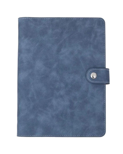 MULTITASKY MULTITASKY VEGAN LEATHER NAVY NOTEBOOK WITH STICKY NOTE RULER