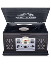 VICTOR AUDIO VICTOR AUDIO VICTOR GRAPHITE STATE 7-IN-1 WOOD MUSIC CENTER WITH TURNTABLE AND BLUETOOTH