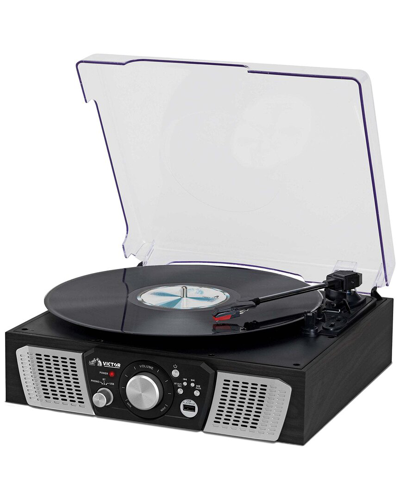 Victor Audio Victor Lakeshore 5-in-1 Black Bluetooth Turntable System