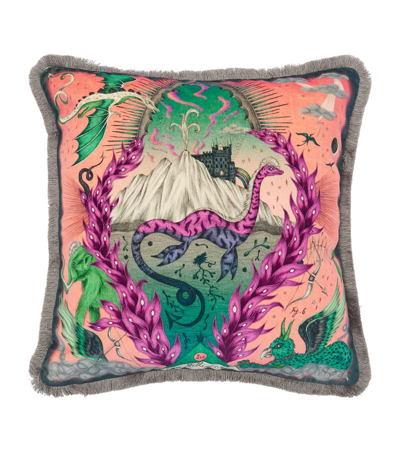 Emma J Shipley Velvet Highlandia Cushion (46cm X 46cm) In Pink