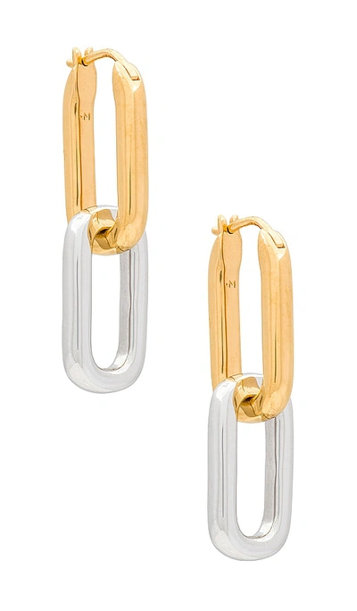 Missoma Mix Link Earrings In Metallic Gold,metallic Silver