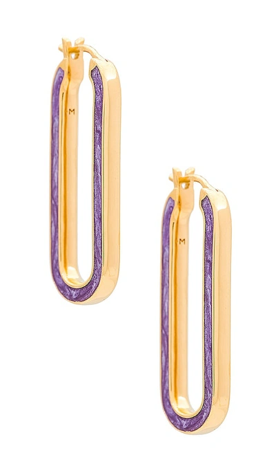 Missoma Enamel Large Hoop Earrings In Lavender