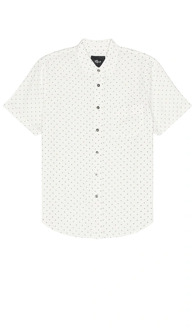 Rails Carson Relaxed Fit Foulard Print Short Sleeve Linen Blend Button-up Shirt In Diamond Cream