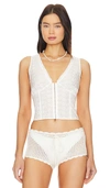 FRANKIES BIKINIS TEA EYELET TANK