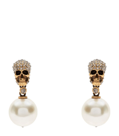 ALEXANDER MCQUEEN ALEXANDER MCQUEEN FAUX PEARL AND SKULL EARRINGS