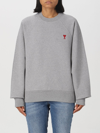 Ami Alexandre Mattiussi Ami De Caur Cotton Jersey Sweatshirt In Grey