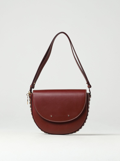 Stella Mccartney Flap Bag In Synthetic Leather With Chain Detail In Brown