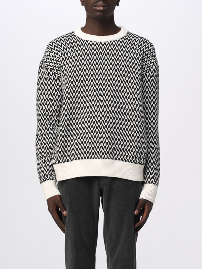 Lanvin Chevron-motif Jumper In Black