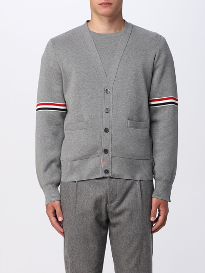 THOM BROWNE CARDIGAN THOM BROWNE MEN COLOR GREY,E51930020