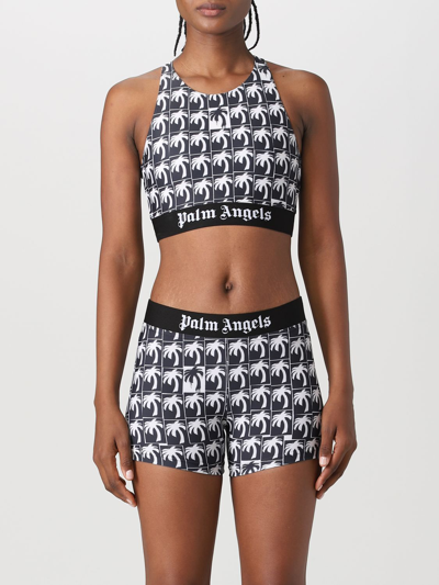 Palm Angels Allover Palm Tree Print Racerback Top In Black