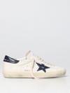 Golden Goose Men 'super-star' White Low Top Sneakers With Embossed Logo And Contrasting Heel Tab In In Neutral