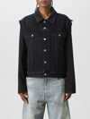 Mm6 Maison Margiela Mm6 By Maison Margiela Fabric Sleeves Black Denim Jacket In Black