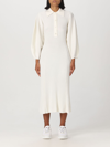 Chloé Dress In Ribbed Wool Blend In White