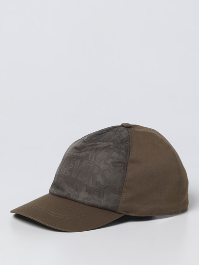 Young Versace Versace Young Hat In Cotton And Nylon With Logo In Military