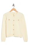 By Design Keira Chest Pocket Cardigan In Gardenia