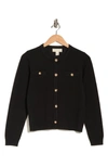 By Design Keira Chest Pocket Cardigan In Black