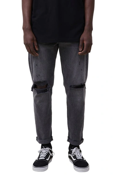 Cotton On Relaxed Tapered Jeans In Black Rock Rip