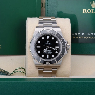 Pre-owned Rolex Submariner 124060-0001 No Date 41mm Black Dial Oyster 2023 Full Set