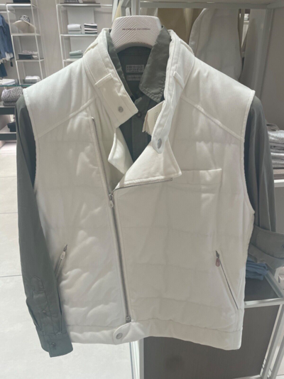 Pre-owned Brunello Cucinelli Mens Jacket In White