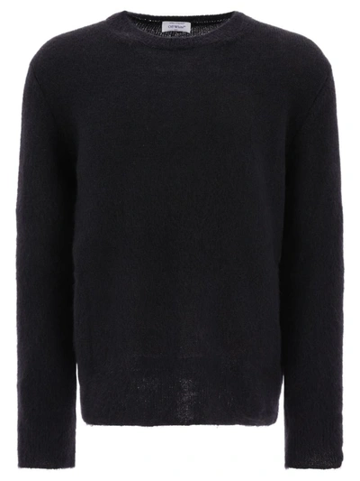 Off-white Men's Mohair-blend Arrow Sweater In Black