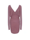 Saint Laurent Short Draped Dress In Jersey In Blush