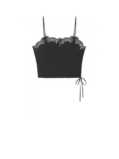 Saint Laurent Lace-trim Camisole Top In Black