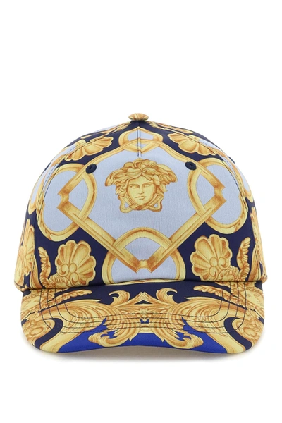 Versace Navy Blue Cap with Gold Logo Versace Unisex Gold Logo Embroidered Ink Blue Baseball Cap  main image 2