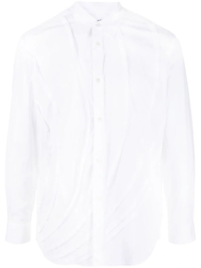 Comme Des Garçons Long Sleeve Shirt Featuring Button Cuffs In White