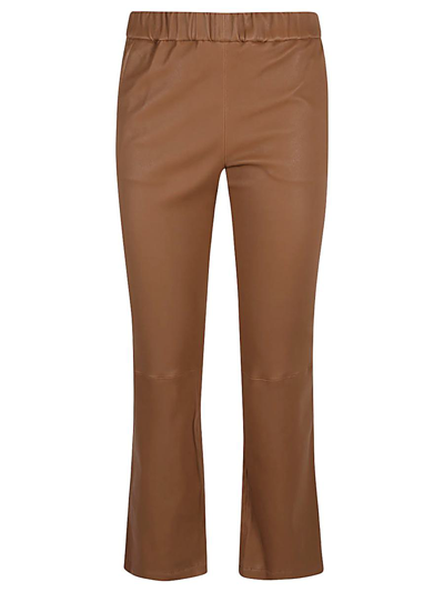 Enes Leather Trousers In Brown