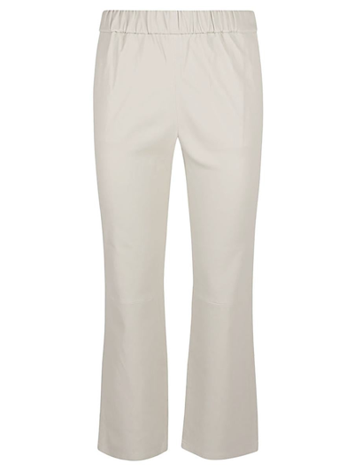 Enes Leather Trousers In White