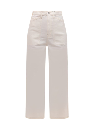 Kenzo Cotton Drill Jeans In White